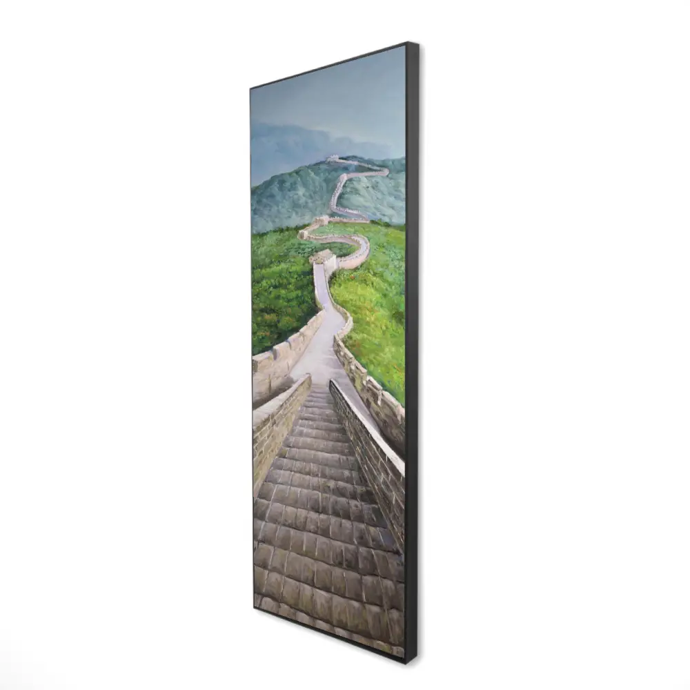 360 Stand 16x48 in. Artistic Framed Blue Mutianyu Great Wall Landscape Photo, Contemporary Home Decoration, Room Decor, Ideal Gift for Posters & Prints, Art Wall Decor, Artwork For Bedroom, Framed Wall Arts