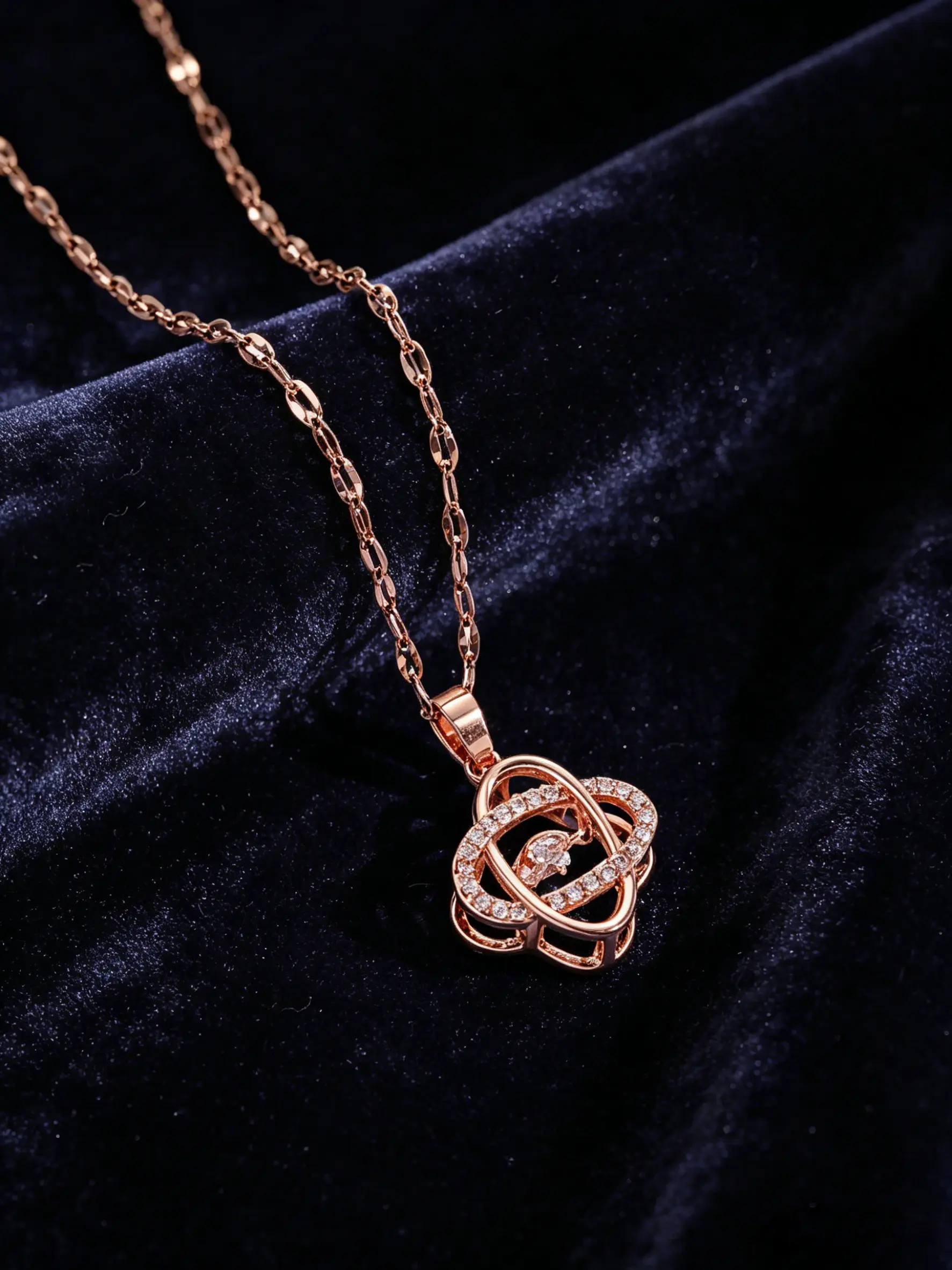 Four-leaf Clover Hollow Out Necklace, 3 Colors Available (Gold/Rose Gold/Silver Tone Plated), Moving Center Imitation Diamond Design, Hypoallergenic & Fade Resistant, Minimalist Luxury Style, for Daily Commute & Dating, Ideal Gift for Women