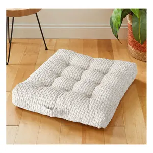 Sorra Home Indoor Corduroy Tufted Floor Pillow Single