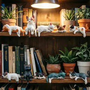5/10 Pack Mini Cat Figurines - Cute Resin Kitten Statues in Multi-Poses, Adorable Desk Ornaments for Home Office, Shelf & Car Decor, Perfect Gifts for Cat Lovers collectible unique