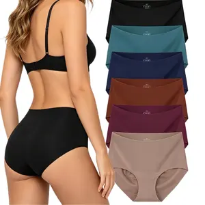 Women's No Roll-Down High-Waisted Tummy Control Panty, Seamless Invisible Shaping Underwear, Soft Stretchy Comfortable Basic Fit, Minimalist, Plus Size Friendly, S-XXL Sizes, 4/6 Pack for Heavy Flow