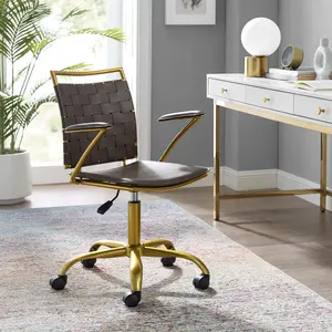 Modway Fuse Faux Leather Office Chair in Brown