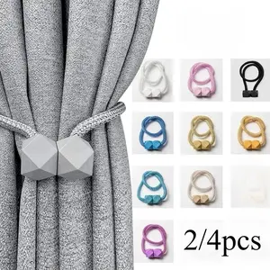 4pcs Window Curtain Tiebacks with Strong Magnet, Thick Rope Design, Durable Plastic, Home Decor Accessory for Bedroom, Living Room, Kitchen