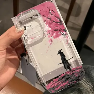 Retro Phone Case Featuring a Cherry Blossom Tree Samurai Anime Design,For iPhone 17/16/15/14/13/12/11/Pro/ProMax/Plus/17Air/16,17E,Samsung S26/S25/S24/S23/S22/S21/Ultra/Plus/FE/S25Edge.Made of Transparent TPU with a Soft Back.Special Gift