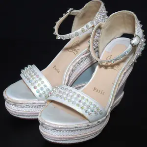 Pre-owned christian louboutin Others Small Leather Goods MADMONICA 120 wedge sandals