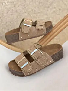 Women's Summer Casual Slip-On Flat Slides Sandals, Comfortable Lightweight Rubber Design, Perfect for Daily Wear & Travel, Stylish Women Footwear