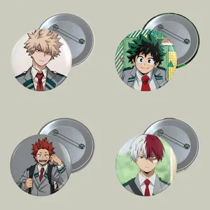 Bakugou Izuku Shoto Kirishima MHA School Button Pin, Katsuki Bakugo Pin, MHA Anime Pin, Gift For Friends