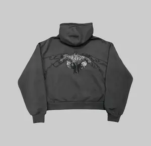 Chainsaw Men Hoodie Chainless Zip Up Hoodie Inspired Aniem Embroidery Autumn Fitted Long Sleeve Casual Rock Style Sweatshirts - Menswear