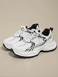 Women's New Sport Dad Shoes, Breathable Mesh Upper, Thick Sole, Low Cut, Low Top Sneaker, Casual Fashion Sneakers, Light Weight, All-Season Wear