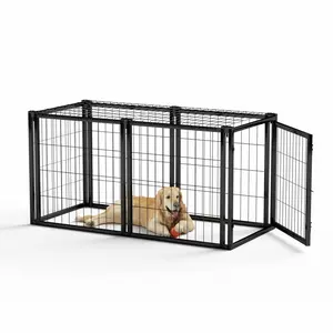 Dog Crate 47.2" Dog Kennel for Small Medium Dogs, Puppy Dog Playpen with Top, Pet Cage, Indoor, Black.47.2"L x 22"W x 24"H. tiktok shop trending essentials