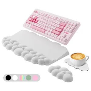 Ergonomic Cloud Keyboard Wrist Rest & Mouse Pad Set, Soft Memory Foam Wrist Support Cushion, Non-Slip Base Pain Relief Comfort Desk Accessories for Laptop Mac PC Gaming Home Office Work