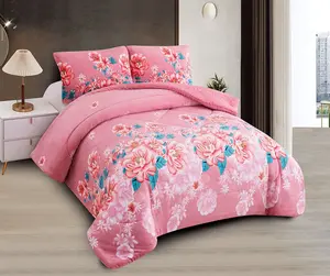 Borrego Soft Plush Flannel 3pc Sherpa Blanket Floral Aztec Western 92"x92" with 2 Pillow Cases 20"x30" Dry Clean Only Modern Bedding Set