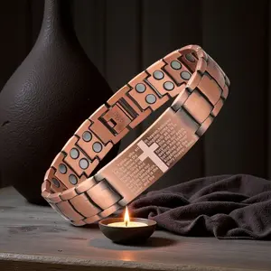 men woman pure copper Copper Bracelet for Men 3X UltraStrength 99.99% Pure Copper 3500 Gauss Neodymium Magnets Adjustable Jewelry Gift Set