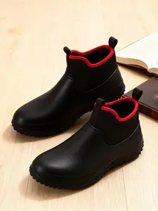 Unisex High Top Waterproof Rain Shoes, Waterproof Ankle Boots, Anti-Slip Oil Resistant Kitchen Boots, Fashionable Outdoor Work Shoes Size 36-49