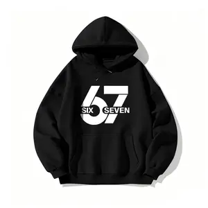 Christmas Hoodie T-Shirt with Creative Number Print, Six Seven #67, Casual Long Sleeve Sweatshirt Made In USA For Women For Men [Lolly & Lace 180G/230G 100% cotton short-sleeve/hoodie, soft and comfortable]
