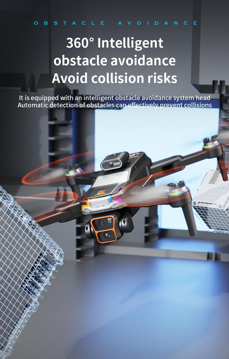 MAX Dual Camera Drone with Obstacle Avoidance, Brushless Motor, Dual Batteries, 4.3" HD Display Remote, Foldable RC Drone for Adults Beginners