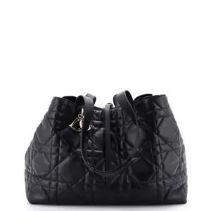 Pre-owned Dior Leather Tote Bags REBAG Christian Toujours Tote Bag Macrocannage Quilt Calfskin Large by Rebag