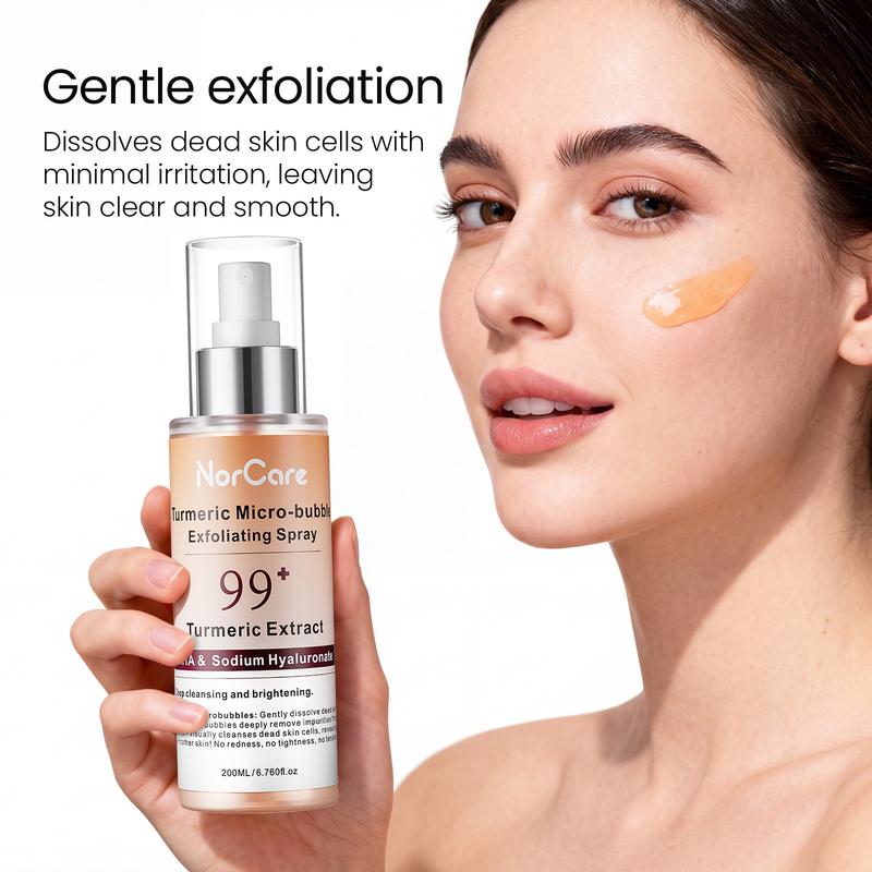 Dr.NorCare  Peel Shot Keratin Care 2026 Future Skincare Micro-Bubble Tech Gentle Turmeric Exfoliating Spray with Niacinamide & Jeju Carbonated Water, 200ml Remove Old Waste Cutin and Clean Pores Moisturizers Moisture Hydrating Exfoliating body scrub
