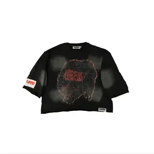 CROPPED “HEAD ON A SWIVEL” SHIRT (BLACK & RED)