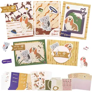 Card Making Kits DIY Blank Cards with Envelopes, Cat Thank You Cards, Dog Thank You Cards for Best Friends, Teachers, Includes 9 Envelopes
