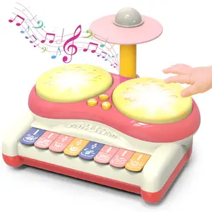 Educational Drum Toy for Kids, Light Drums, Multifunctional Musical Instrument, Hand-Eye Coordination Training, Color Recognition, Suitable for Ages 3+