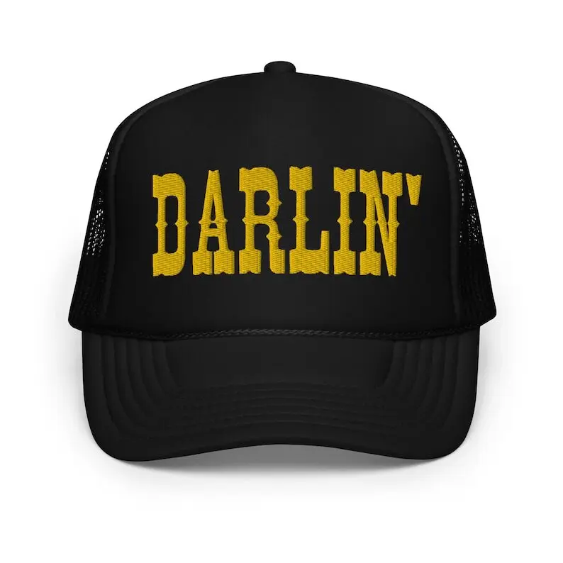 Darlin Embroidered Adjustable Structured Trucker Hat, Embroidered Classic Dad Hat, Darlin Snapback Hat, Cowgirl Hat, Country Girl Hat, Gift For Your Loved  Ones