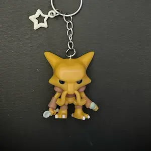 Alakazam Keychain with Clip - Cute Cartoon Keychain for Fans