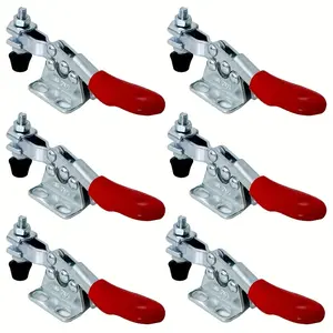 3-Piece Heavy Duty Red Elbow Clamp | Adjustable Quick Release, Industrial Grade Metal, Precision Woodworking Safety Clamping Tool with Tip Design