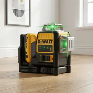 DEWALT DW089LG Green Laser Level，High Precision Long Battery Life，Waterproof Shockproof for Wall Framing Flooring Work，Professional Builders & Home Renovation Enthusiasts Cordless Level