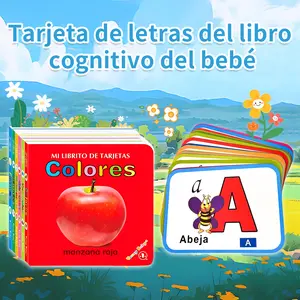 Baby Learning Cards Spanish Dual Language Book, Bilingual Flash Cards, Montessori Education Toy for Toddlers & Infants, Early Childhood Development Tool