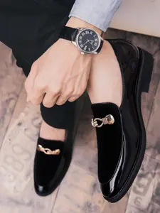 Men's Fashionable Solid Color Slip-on Loafers, Casual Comfortable Loafers for Daily Wear, Male All-match Shoes for Daily Wear, PU Leather Shoes
