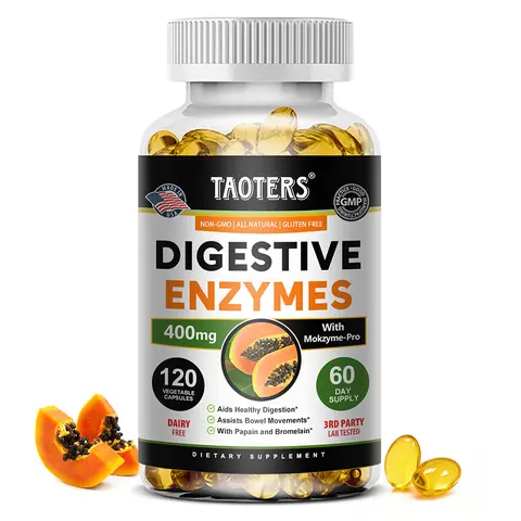 Taoters Digestive Enzyme Health Supplement, supports digestive and gut health, 120 capsules