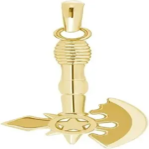 Viking Axe Pendant Necklace, Gold Plated 925 Sterling Silver, Adjustable 16-18 Inch Rolo Chain