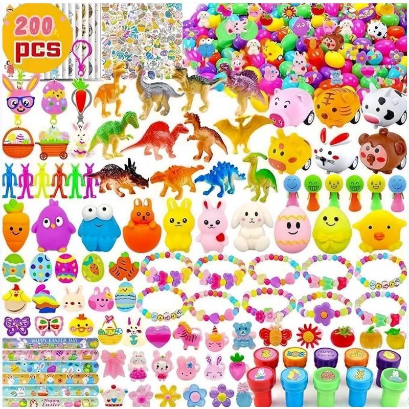 36pcs/50cs/100pcs Prefilled Easter Eggs Toys and Stickers for Easter Egg Hunt, Filled with Toys Party Favors for Kids Boys Girls Easter Eggs Hunt, Basket Stuffers Fillers, Classroom Prize Supplies Springtok