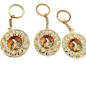 12pcs Virgencita de Guadalupe Shiny Keychain with Metal Coating and Shiny Finish Unique Design for Cultural Pride and Versatile Use