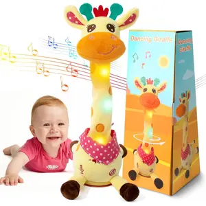 Dancing Talking Giraffe Baby Toy, Adjustable Volume Baby Giraffe Toys Singing 10 Children's Songs Singing Mimicking Recording Repeating What You Say for Toddlers