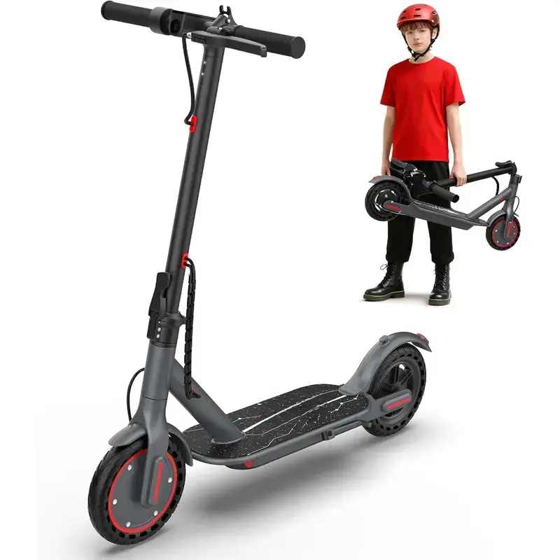 350W Kids E-Scooter with 19 MPH & 12-Mile Range – 4h Fast Charging, 265 lbs Max, EABS+Drum Brakes, 8.5" Solid Rubber, App, 1-Second Fold, 22 lbs – Perfect for Young Daily Riders