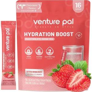 Venture Pal Sugar Free Electrolytes Powder Packets - Liquid Daily IV Hydration Packets | Instantly Hydrating & Party Recovery | 5 Vitamins & 7 Electrolytes | Certified Vegan, Keto, Non-GMO | 16 Sticks