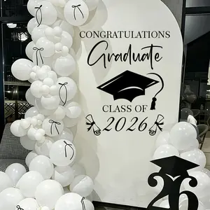 Graduation Season English Wall Stickers, Removable PVC Self-Adhesive, Suitable for Hotel, Office, Bedroom, Living Room, Kitchen, Classroom, School