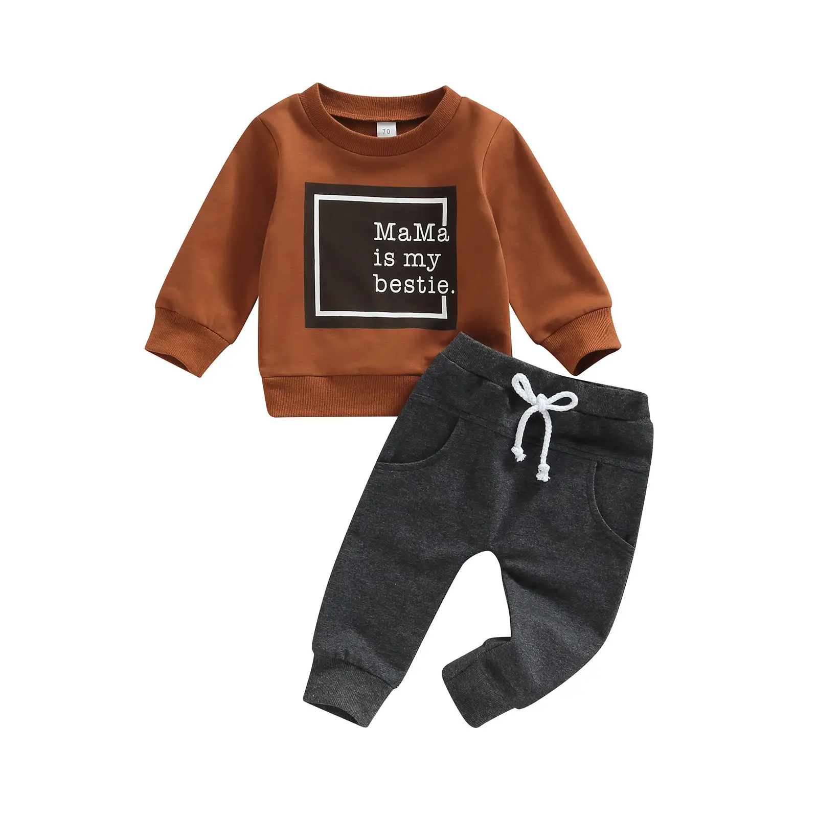 Toddler Baby Boy Clothes Set Letter Print Long Sleeve Sweatshirt Top Jogger Pants Cute Newborn Infant Fall Winter Outfits