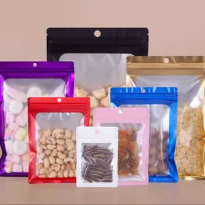 100pcs Colorful Ziplock Bags, Transparent Food Storage Bags, DIY Craft Storage, Party and Holiday Use, Ideal for Packaging Products