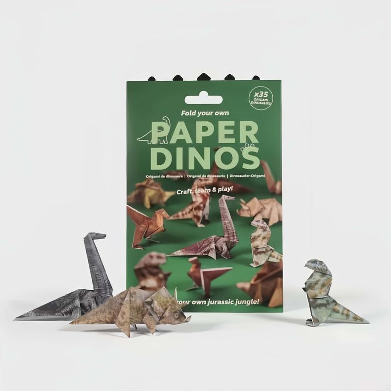 Origami Craft Kit: Fold Kittens/Dinos/Dogs + Train Hand Dexterity — Perfect for Parties & Desk Decor