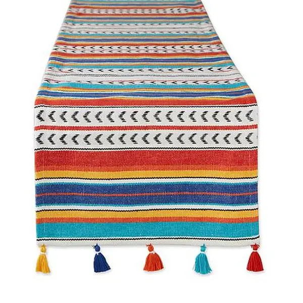 Design Imports Picante Stripe Table Runner 14" x 72"
