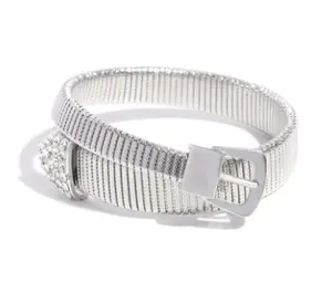 Belted Brilliance White Bracelet
