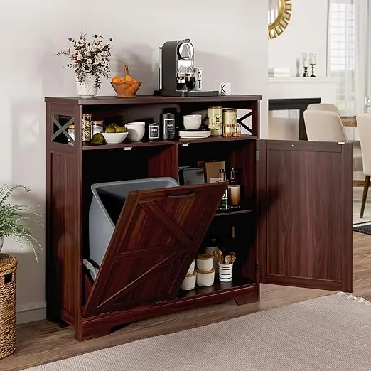 Dark Brown-1 x13Gallons(A trash can and a shelf)