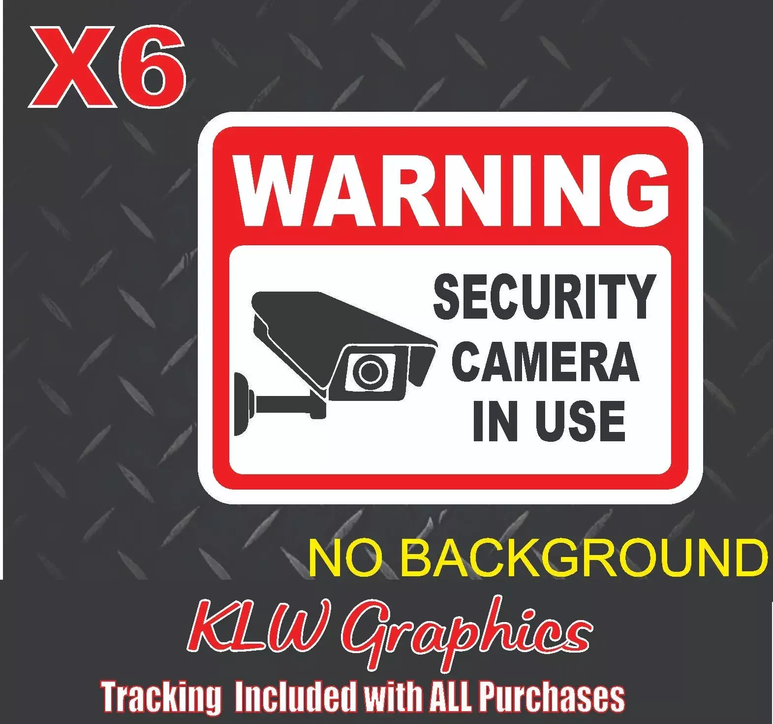 6x Security Video Surveillance Burgler Sticker Decal Sign Camera In Use Home DIY