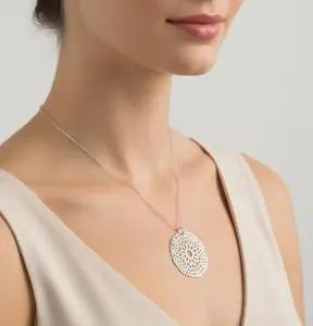 925 Flower Mandala & Chain Sterling Silver Pendant Necklace