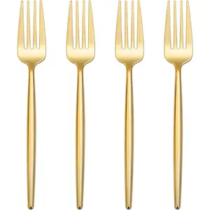 90 Pcs Gold Plastic Forks, Disposable Utensils, Disposable Heavy Duty Plastic Forks Heat Resistant, Perfect for Parties,Wedding,Dinners