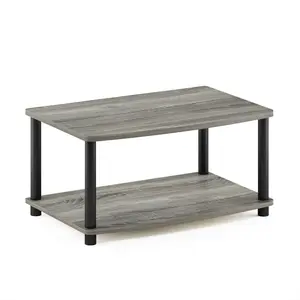 Homlux Batch 3 Turn-N-Tube No Tools 2-Tier Elevated TV Stands, Oak Grey/Black