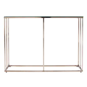 HomeRoots 402387 42 in. Glass Frame Console Table, Clear & Gold